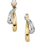 14K Yellow Gold Diamond Earring
