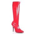 5 Inch Sexy Knee High Boot High Heeled Boot With Side Zip Stretch Patent Red