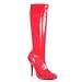 SEDUCE 5 Inch Plain Stretch Knee Boot, Side Zip Red Stretch Patent Pleaser