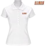 NCAA Illinois Illini Ladies White Remarkable Short Sleeve Polo