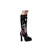 Women's Sexy Gothic PUNK Knee Boots 5.5 Inch Mid Platform With Buttons Size: 7