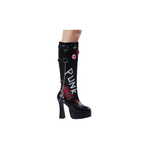 Buy Women's Sexy Gothic PUNK Knee Boots 5.5 Inch Mid Platform With Buttons Size: 6