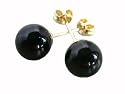 Large Onyx Stud Earrings, 14k Gold