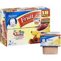 Gerber 2nd Foods Assorted Fruit Apple, Banana, Apple Strawberry banana 18-count, 7 Ounce Tubs