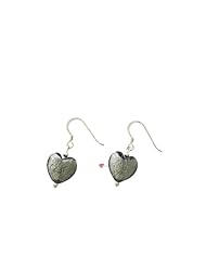 Silver Murano Glass Heart Earrings