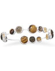 Tigers Eye, Quartz and Citrine Stackable Bangle