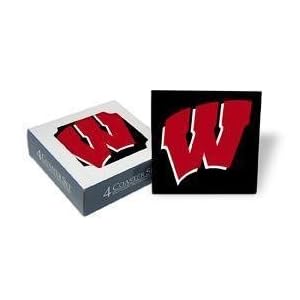 Set of 4 Ceramic Coasters (4x4) W Coaster Set Wisconsin Badgers Beverage Drinkware by 