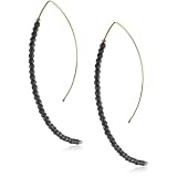 Mizuki 14k Earrings Marquis Hoop Md. With Gold