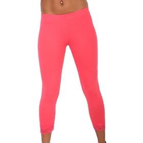 A18 Ladies Coral Pink Lace Leggings Tights Sizes 8-14
