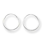 14k White Gold EndleSterling SilverHoop Earrings
