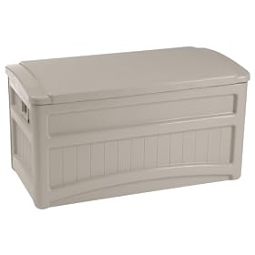 Outdoor Accessories Storage Box with Wheels, Taupe, 46w x 22d x 23h