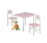 Produkt-Bild: Zeller 13442 Kinder-Sitzgarnitur "Princess", 3-teilig, MDF / Tisch: 60 x 48 x 45, Stuhl: 28 x 26 x 54