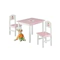 Zeller 13442 Kinder-Sitzgarnitur "Princess", 3-teilig, MDF / Tisch: 60 x 48 x 45, Stuhl: 28 x 26 x 54