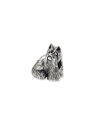 Sterling Silver Miniature Schnauzer Charm for 3mm Charm Bracelets