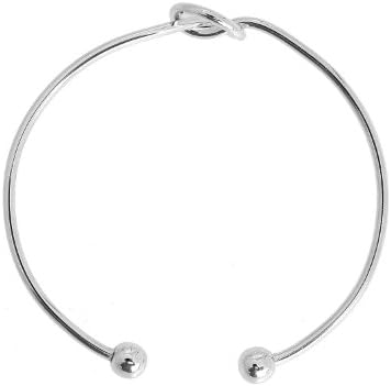 SpinningdaisyKnotted Heart Wire Bangle Bracelet