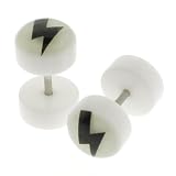 Glow in the Dark Lightening Bolt Fake Plugs - 0G Fake Part - 16G Ear Wire - Sold as a Pair