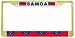 Samoa Samoan Flag Gold Tone Metal License Plate Frame Holder