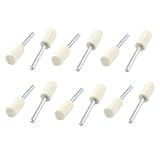 uxcell 軸付 マウントフェルトボブ 直径8mm フェルト 金属 ベージュ シルバートーン 12個入り