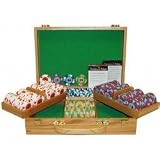 Review Stacks and Stacks  / 300 Top Hat and Cane Clay Poker Chips - Oak Case (Multicolored) (6