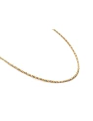 Tri-Color Italian Sterling Silver Moon Cut Chain Necklace 18 Inches