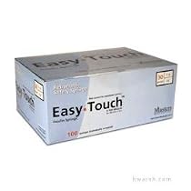 EasyTouch Insulin Safety Syringe 30 Gauge, 1cc, 1/2", 100 Count
