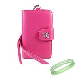 Apple Ipod Touch 8 GB / 32 GB / 64 GB 3rd Generation 3G ( Newest Version ) Pink VG Brand Wallet Skin Leather Case cover + Vangoddy TM, Live*Laugh*Love wrist band!!!