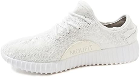 MOUFIT Men Women Non Slip Breathable Sneakers Unisex Couple Lightweight Athletic Gym Shoes White 36