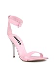 Women's 4 Inch Open Toe Single Band Ankle Strap Sandal (Baby Pink;8)