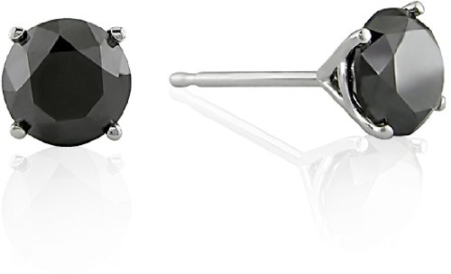 Gold Black Diamond Martini Studs
