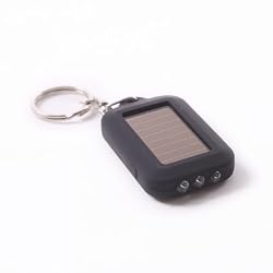 Solar Powered LED Flashlight Keychain