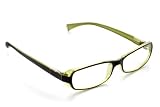 Zoom Trendy Rectangular Half-Eye Reader, Brown / Green Crystal, +2.50