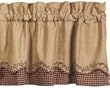 Checker Berry Scalloped Layered Valance