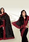 Sable Black Faux Georgette Saree With Blouse