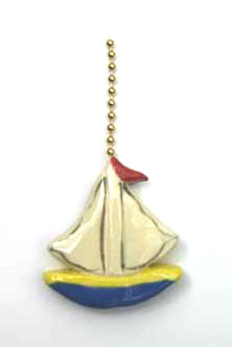 Ceiling Fan Pull Chain: Blue Sailboat
