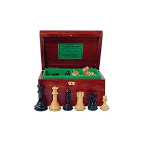 3.5 Fischer Spassky Chess Set Mahogany by Jaques of London