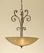 Kitchen & Housewares : 3 Lt Pendant, Tortoise finish, Taupe glass