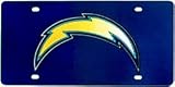 San Diego Chargers Laser Cut Silver License Plate (New Logo)