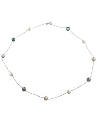 Freshwater and Tahitian Pearls 14 Karat White Gold Necklace (18 inch)
