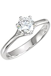 14K White 3/4 CTW Diamond Solitaire Engagement Ring
