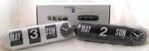 Karlsson Tube Flip Calendar Wall/Table Clock in Black