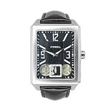 Fossil Mens Leather Dress Watch - Black Dial - Twist Series by Fossil