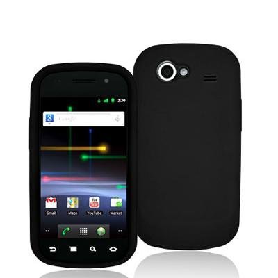 Black Silicone Rubber Gel Soft Skin Case Cover for Samsung Google Nexus S i9020 Phone by Electromaster