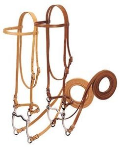 WEAVER LEATHER BROWBAND BRIDLE SET WESTERN SHOW TACK SINGLE CHEEK
