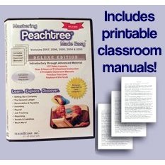 Mastering Peachtree Made Easy Training Tutorial v. 2008 through 2003 - How to use Peachtree Video e Book Manual Guide. Even dummies can learn from this total CD for everyone, featuring Introductory through Advanced material from Professor Joe