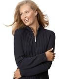 Karen Scott Quarter-Zip Cable-Knit Pullover Sweater