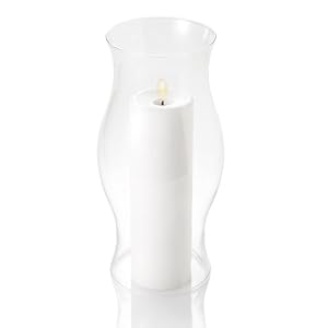 Set of 6 Glass Pillar Hurricane Lamps 12