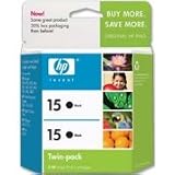 HP 15 Ink Twin Pack (C6653FN#140)