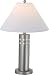 Primal Table Lamp Satin Steel/White Round Glass