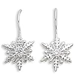 Polished Snowflake/CZ Earrings on French Wire