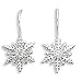 Polished Snowflake/CZ Earrings on French Wire